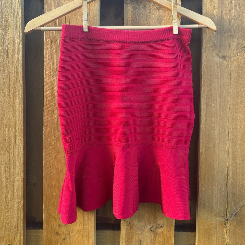 bebe Red Bodycon Bandage Skirt